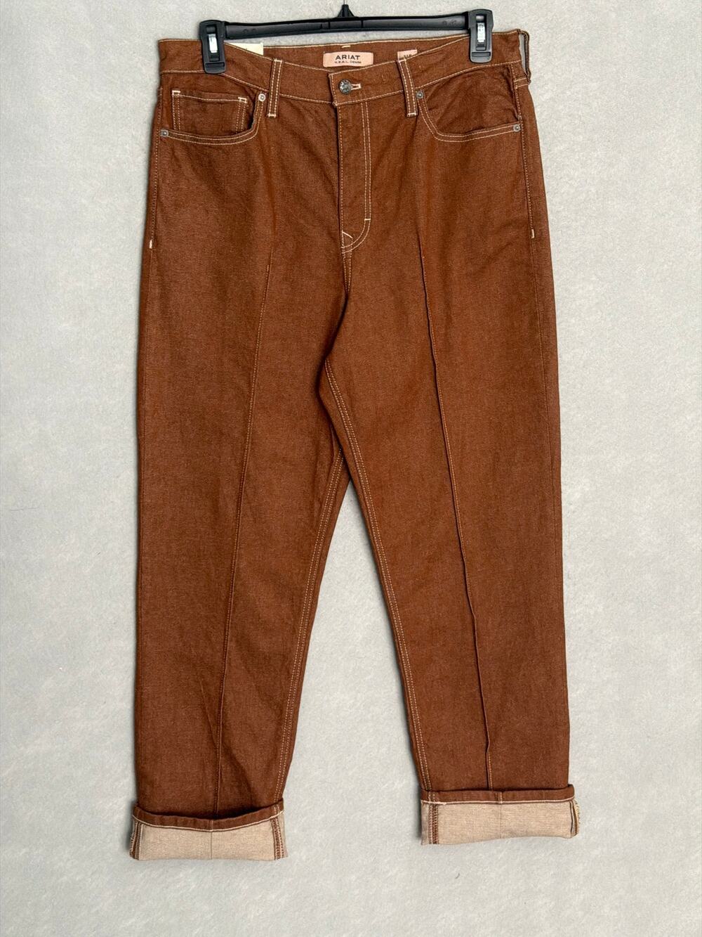 Ariat Ultra High-Rise Jeans Relaxed Straight Pacan Brown Women's 31R NEW
